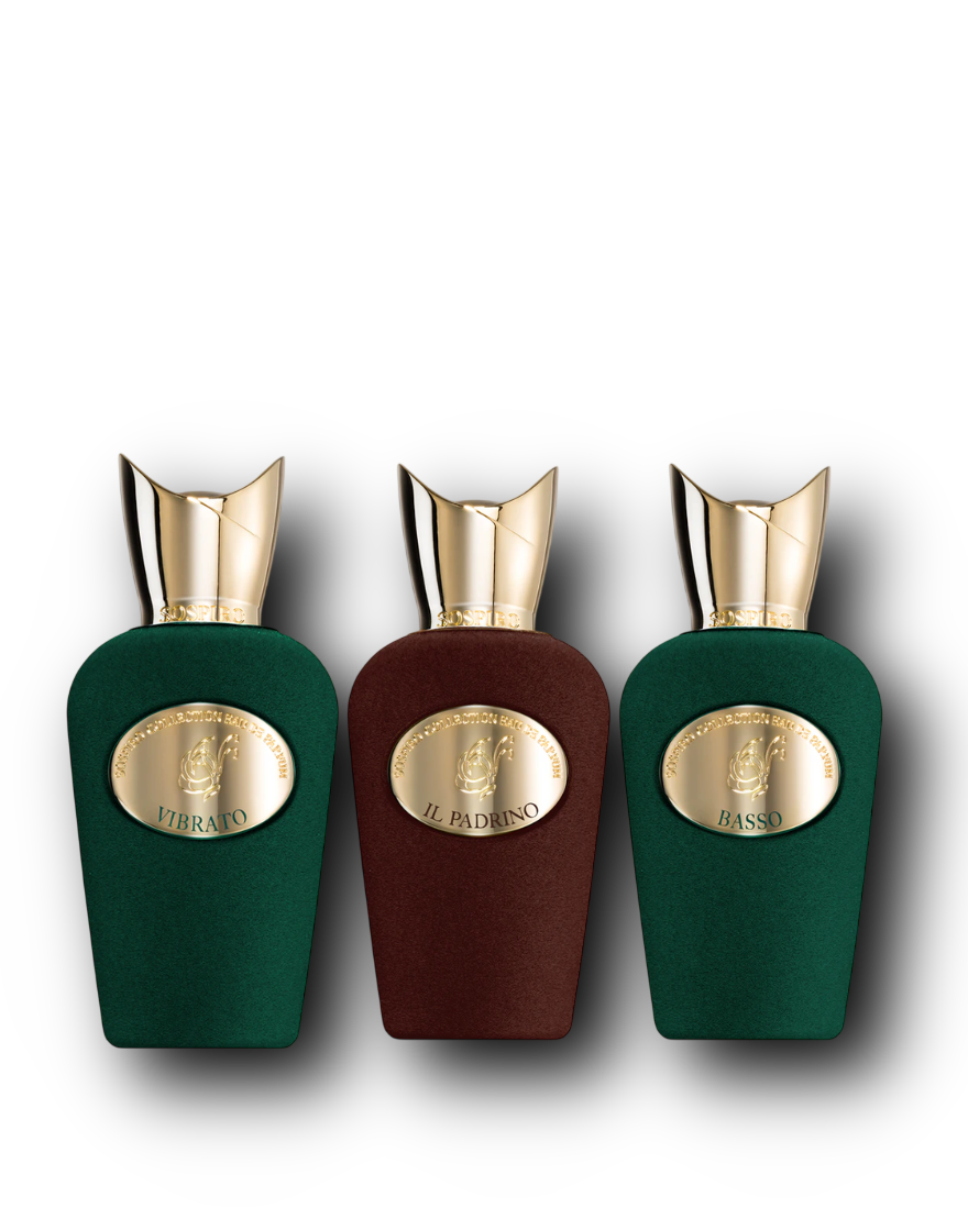 Sospiro Perfumes Discovery Set – Vibrato · Il Padrino · Basso | Parfumeprøver | 3 × 2–10 ml